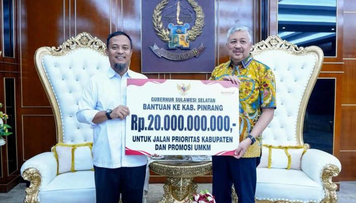 Gubernur Andi Sudirman Serahkan Rp20 Miliar untuk Pinrang