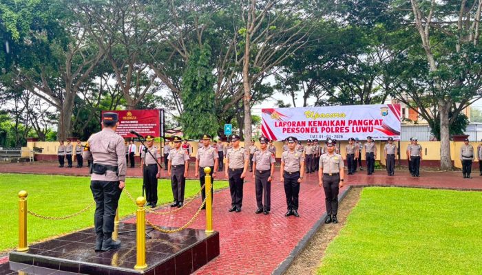 Kado Tahun Baru, 35 Personel Polres Luwu Resmi Naik Pangkat