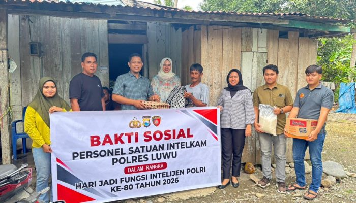 Rayakan HUT Fungsi Intelijen, Sat Intelkam Polres Luwu Berbagi Kasih dengan Lansia