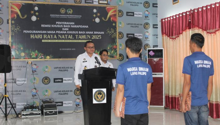 Kado Natal 2025, 44 Warga Binaan Lapas Palopo Terima Remisi Khusus