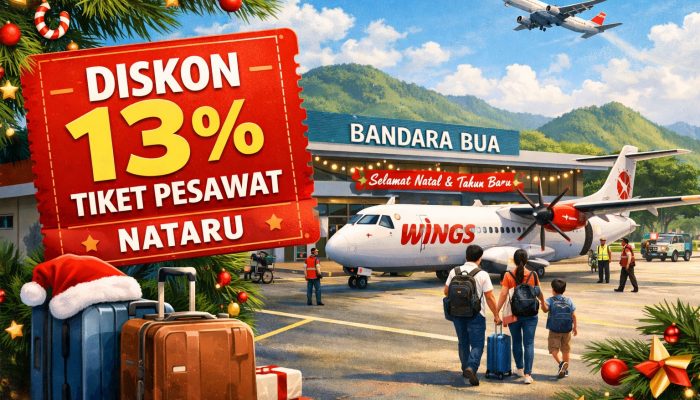 Sambut Nataru, Wings Air Bandara Bua Terapkan Kebijakan Pemerintah Turunkan Harga Tiket