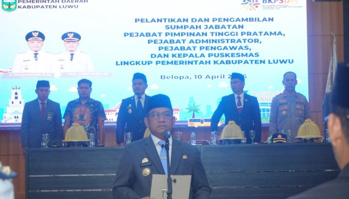 Lantik Pejabat, Bupati Luwu: Tak Sesuai Harapan, Silakan Mundur!