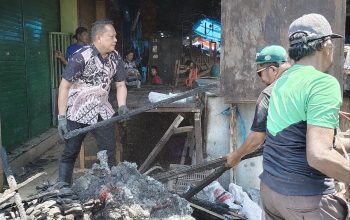 Puing Kebakaran Pasar Pa’baeng-baeng Mulai Dibersihkan
