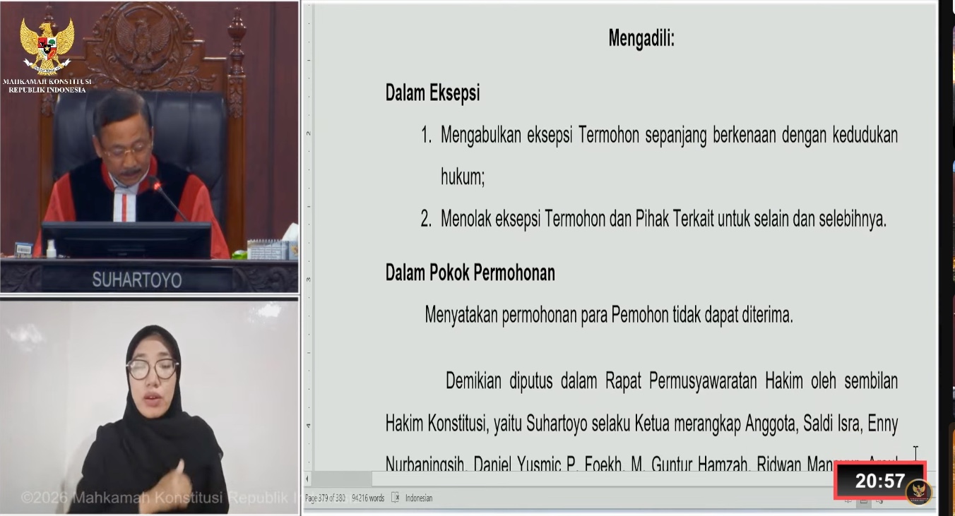 Pemohon Tak Punya Kedudukan Hukum, Gugatan Pendidikan Gibran Tak Diterima